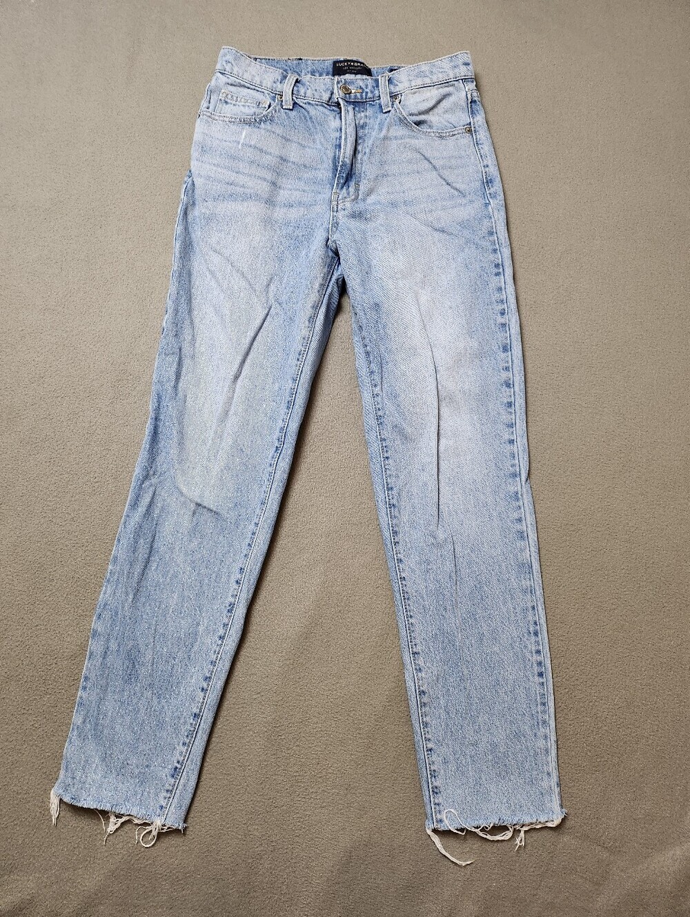 Lucky Brand Highrise Mom Jean Drew Blue Cotton Jeans size 6 / 28 Regular